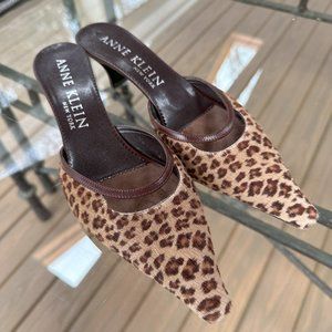Anne Klein Kitten Slides Cheetah Print Size 8
